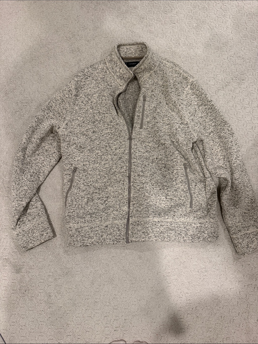 Lucky Brand XL Like New Men's Textured Full-Zip Jacket - Light Heather Gray